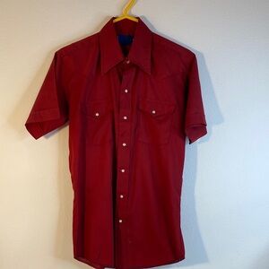 Panhandle Pearl Snap Short sleeve T-shirt Classic Red Men's 80s